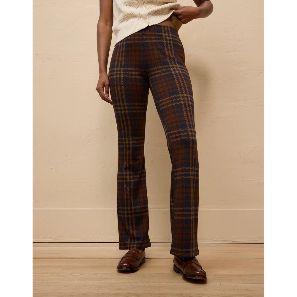 American Eagle Outfitters Brown Plaid Boot Cut Pants